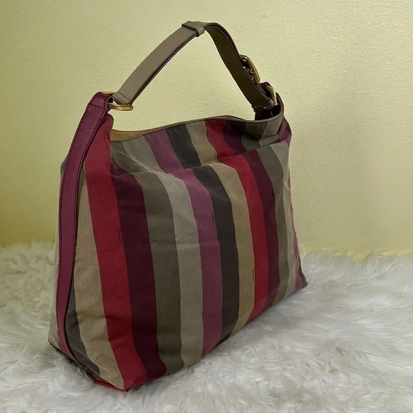 💯Authentic Fendi Striped Multicolor Hobo Bag🍀